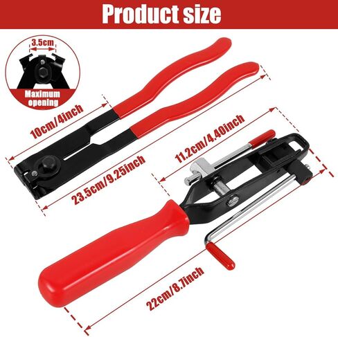 مجموعة كماشة مشبك الحذاء CV المكونة من قطعتين، مجموعة أدوات ربط السيارة شديدة التحمل مع قاطع، كماشة ربط حذاء الأذن الاحترافية، كماشة محور خرطوم السيارة المحمولة لصيانة السيارات in Kuwait