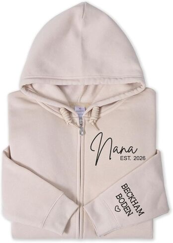 Personalized Mama Quarter Zip Sweatshirt, Customizable Year & Family Names on Sleeve in Saudi Arabia