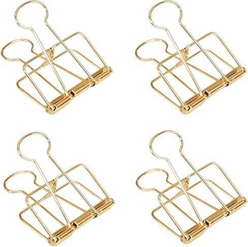4Pcs Golden Hollow Out Long Tail Wire Binder Clips Paper Binder Clip Binder and Paper Clips Small in Size and Light in Weight Clips in Saudi Arabia