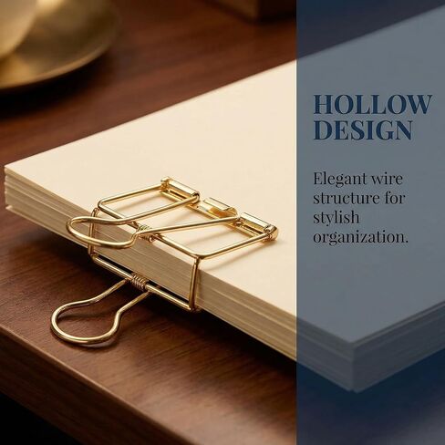 4Pcs Golden Hollow Out Long Tail Wire Binder Clips Paper Binder Clip Binder and Paper Clips Small in Size and Light in Weight Clips in Saudi Arabia