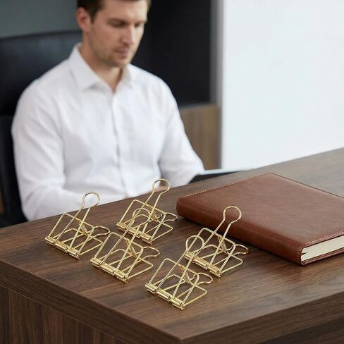 4Pcs Golden Hollow Out Long Tail Wire Binder Clips Paper Binder Clip Binder and Paper Clips Small in Size and Light in Weight Clips in Saudi Arabia