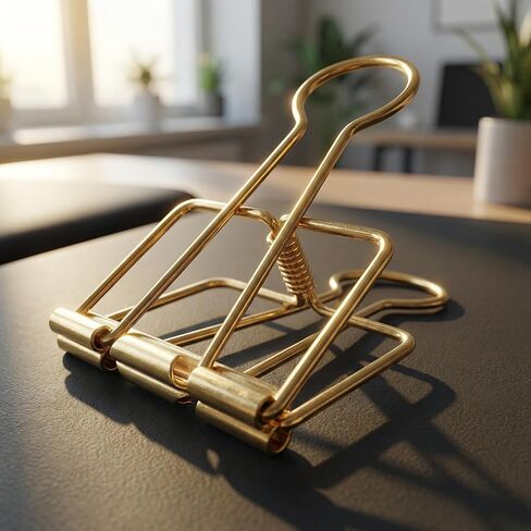 4Pcs Golden Hollow Out Long Tail Wire Binder Clips Paper Binder Clip Binder and Paper Clips Small in Size and Light in Weight Clips in Saudi Arabia