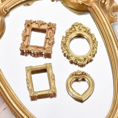 16 قطعة إطارات الصور الصغيرة مجموعة خمر إطارات الصور الباروك الراتنج الصغيرة العتيقة DIY بها بنفسك صور الحرف لديكور المنزل عرض المجوهرات حفل زفاف in Saudi Arabia