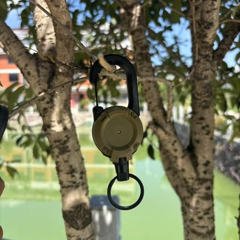 Brown Heavy Duty Retractable Keychain Multifunctional Stretch Keychains Badge Holder Reel Keyring for Outdoor Camping Equipment in Saudi Arabia
