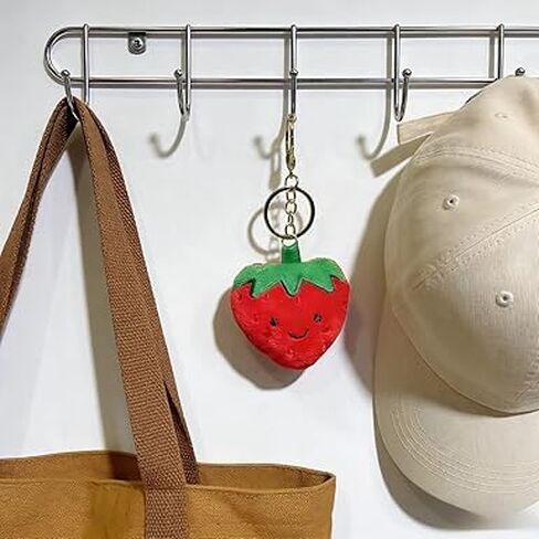Red Strawberry Plush Keychain, Cute Cartoon Fruit Pendant, Bag Accessory and Car Charm for Women in Saudi Arabia