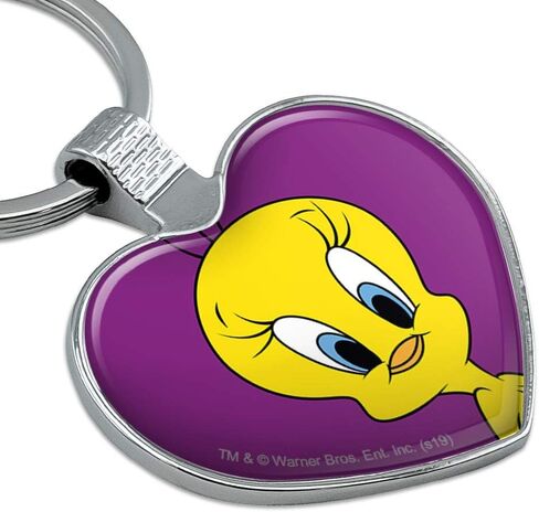 Looney Tunes Tweety Bird Keychain Heart Love Metal Key Chain Ring in Saudi Arabia