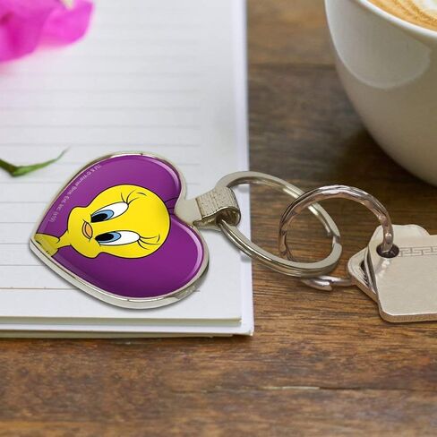 Looney Tunes Tweety Bird Keychain Heart Love Metal Key Chain Ring in Saudi Arabia