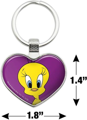 Looney Tunes Tweety Bird Keychain Heart Love Metal Key Chain Ring in Saudi Arabia