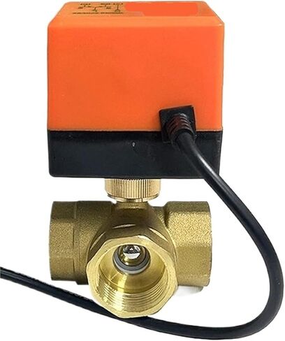 1/2 "3/4" 1 "1-1/2" 2 "صمام كروي نحاسي بمحرك AC220V DC12V DC24V 3-سلك صمام كروي كهربائي 3-way جسم نحاسي مع المحرك (3/4 "، نوع T) in Saudi Arabia
