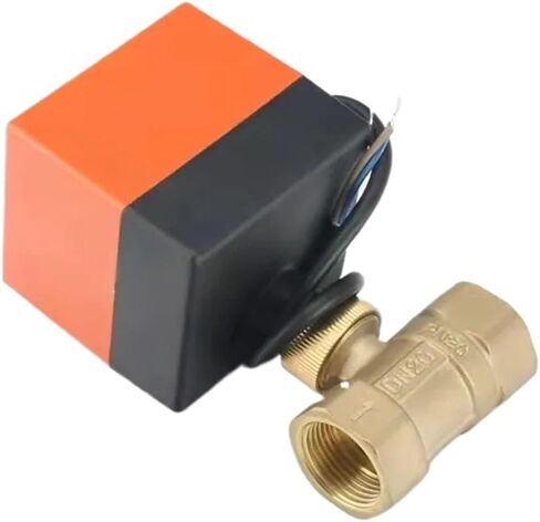 DN15 / DN20 / DN25 صمام كروي نحاسي كهربائي ثنائي الاتجاه DN20 AC 220V 2 Way 3 سلك - مع كابل المحرك (DN25) in Saudi Arabia