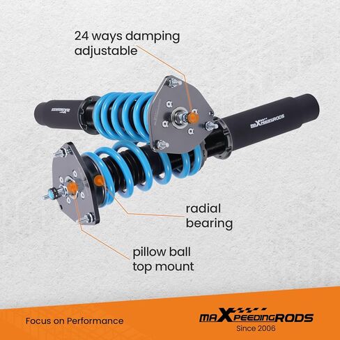 maxpeedingrods Coilover for Audi A4 B9 2015+، طقم تعليق كويلوفيرز قابل للتعديل بـ 24 مستوى، دعامات امتصاص الصدمات قابلة للتعديل للارتفاع، مجموعات خفض مطورة T6 باللون الأزرق in Saudi Arabia