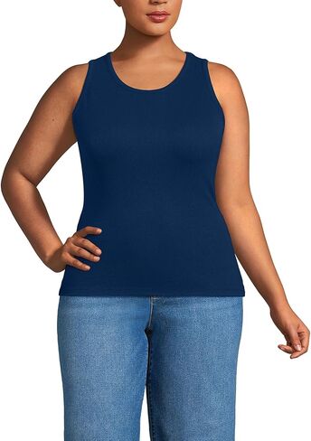 Lands' End Women's Drapey Rib Skimming Tank Top Shirt in Saudi Arabia