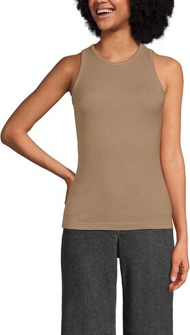 Lands' End Women's Drapey Rib Skimming Tank Top Shirt in Saudi Arabia