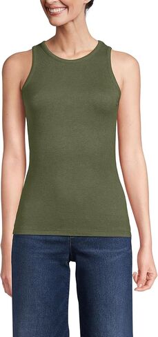 Lands' End Women's Drapey Rib Skimming Tank Top Shirt in Saudi Arabia