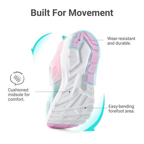 أحذية الجري للفتيات من DREAM PAIRS أحذية رياضية للأطفال، أحذية تنس ColorBurst خفيفة الوزن كاجوال للمشي in Kuwait