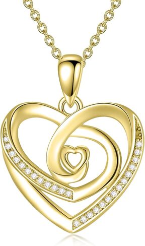 مويسانيتي قلادات القلب للنساء، 925 الفضة الاسترليني قلادة القلب المجوف القلائد، القلب أوبال / الفيروز قلادة مجوهرات الذكرى عيد ميلاد هدية عيد الميلاد للنساء أمي زوجة in Kuwait