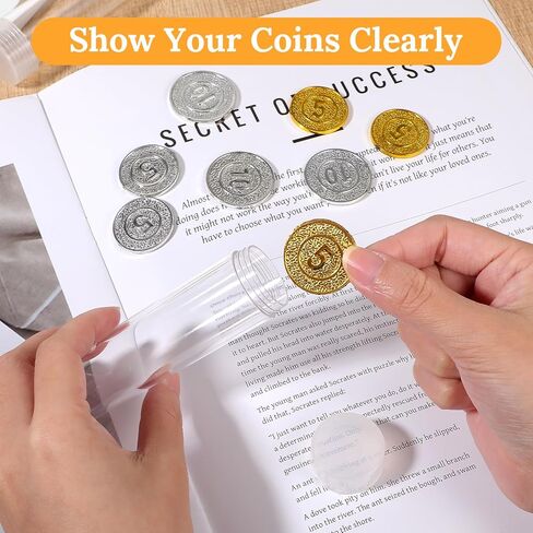 40 عبوة من أنابيب تخزين العملات المعدنية للربع، حاملات عملات معدنية بلاستيكية شفافة مع أغطية لولبية ووسادات إسفنجية للحماية من الصدمات لجمع وتنظيم العملات المعدنية على المدى الطويل، 1 × 4.53 بوصة in Kuwait