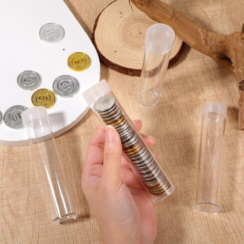 40 عبوة من أنابيب تخزين العملات المعدنية للربع، حاملات عملات معدنية بلاستيكية شفافة مع أغطية لولبية ووسادات إسفنجية للحماية من الصدمات لجمع وتنظيم العملات المعدنية على المدى الطويل، 1 × 4.53 بوصة in Kuwait