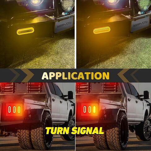 2Pcs 6" inch Smoked Lens Oval Amber Halo 52 LEDs Trailer Lights w/Flange Surface Mount Park Turn Signal Tail Indicator Marker Light【Patented】 Submersible IP67 for Boat/Truck/RV/Van,DC12V in Saudi Arabia