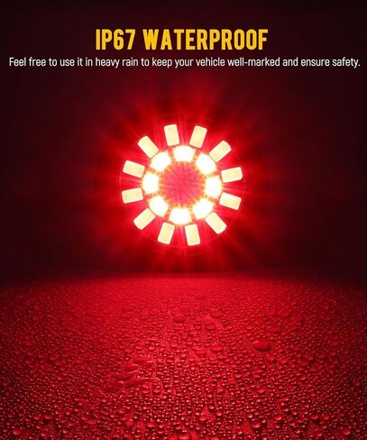 Partsam 4PCS 4 Inch Round LED Trailer Tail Lights 24 LEDs - Stop Turn Tail Brake Reverse Backup Combo Red/White - IP67 Waterproof Flush Mount Grommet Kit 10-30V for Truck RV Trailer, Patent Pending in Saudi Arabia