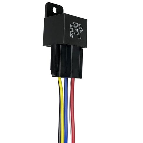 36V 40A 4Pin Relay SPST Harness Sockets with Color-Labeled Wires for Automotive Truck Van Motorcycle Boat Car Relay Harness,Replaces Type: JD-2912 Waterproof Relay Socket(1pcs) in Saudi Arabia