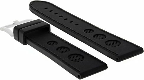 Ewatchparts 23mm Rubber Silicone Strap Watch Band Compatible With U-Boat Flight Deck U-7750/43 Black in Saudi Arabia
