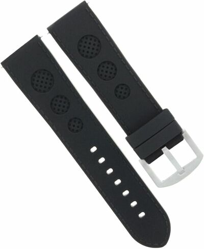 Ewatchparts 23mm Rubber Silicone Strap Watch Band Compatible With U-Boat Flight Deck U-7750/43 Black in Saudi Arabia