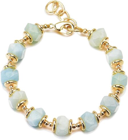 Natural Aquamarine Raw Stone Healing Crystal Adjustable Bracelet Gift Jewelry for Women in Saudi Arabia