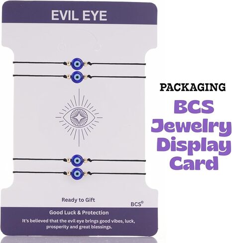 BCS Evil Eye Bracelets Adjustable String Amulet for Women Men Authentic Turkish Handmade Glass Bead Good Luck Protection Charm One Size Fits All (4 Pieces) in Saudi Arabia