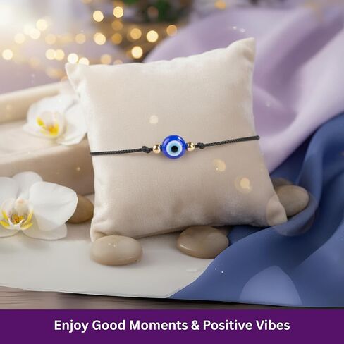 BCS Evil Eye Bracelets Adjustable String Amulet for Women Men Authentic Turkish Handmade Glass Bead Good Luck Protection Charm One Size Fits All (4 Pieces) in Saudi Arabia