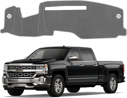 حصيرة غطاء داش لسيارة تشيفي شيفروليه سيلفرادو/جي إم سي سييرا 1500 2022 2023 2024 2025 وسيلفرادو/سييرا 2500HD 3500HD 2024 2025 ملحقات داخلية لحماية لوحة القيادة غير قابلة للانزلاق (أحمر) in Kuwait