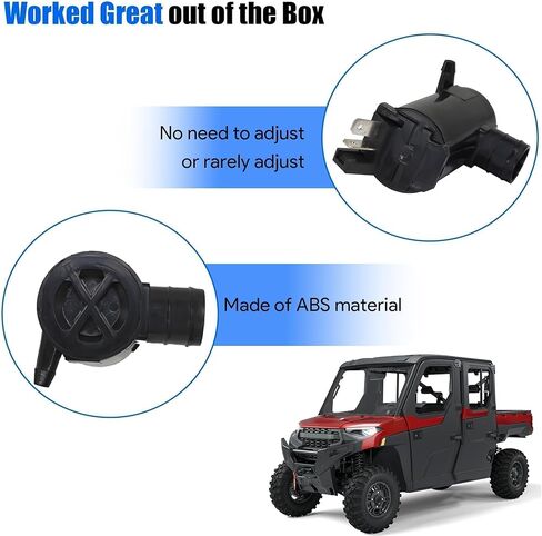 مضخة سائل غسيل الزجاج الأمامي متوافقة مع 2014-2024 Polaris Ranger XP 900 EPS، للطاقم XP 1000 EPS، للديزل HST Deluxe، للطاقم SP 570 EPS NorthStar، استبدال 12 فولت 2205140 in Saudi Arabia