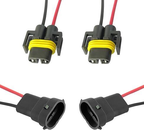 4 PCS H8 H11 Pigtail Socket Wiring Harness, 12V Waterproof Male & Female Pigtail Socket Adapter Connector for Fog Lights (Multicolored) in Saudi Arabia