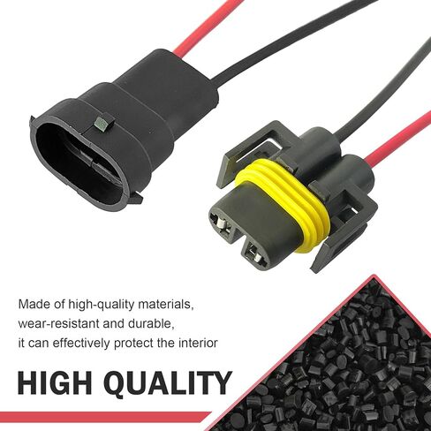 4 PCS H8 H11 Pigtail Socket Wiring Harness, 12V Waterproof Male & Female Pigtail Socket Adapter Connector for Fog Lights (Multicolored) in Saudi Arabia