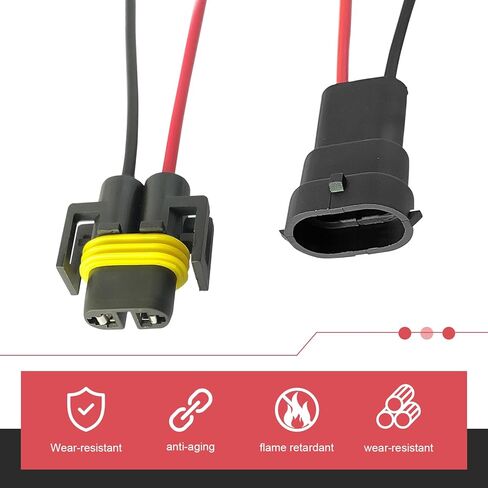 4 PCS H8 H11 Pigtail Socket Wiring Harness, 12V Waterproof Male & Female Pigtail Socket Adapter Connector for Fog Lights (Multicolored) in Saudi Arabia