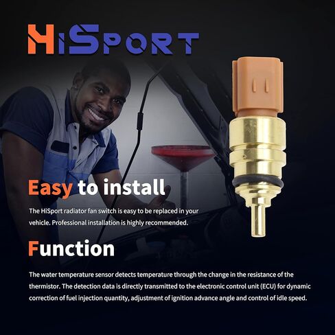 HiSport 39220-38010 Engine Coolant Temperature Sensor - Compatible with Dodge Hyundai Kia Replaces 3922038010 in Saudi Arabia