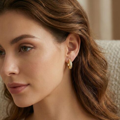 14K الذهب أقراط للنساء 20 مللي متر مكتنزة قبة هوجي هوب أقراط لذيذ هيبوالرجينيك النائمة مجوهرات هدية للزوجة صديقة in Kuwait