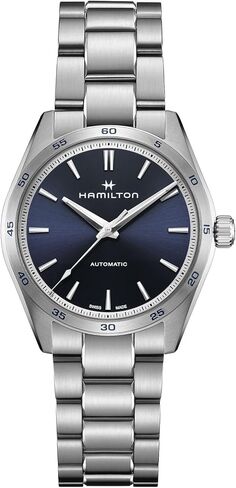 Hamilton Jazzmaster Performer Automatic Men's Watch, 38mm Stainless Steel Case, Swiss Made, Blue Dial Analog Wrist Watch, 100m Waterproof, Sapphire Crystal, 3-Hand Movement, Stainless Steel Strap in Saudi Arabia