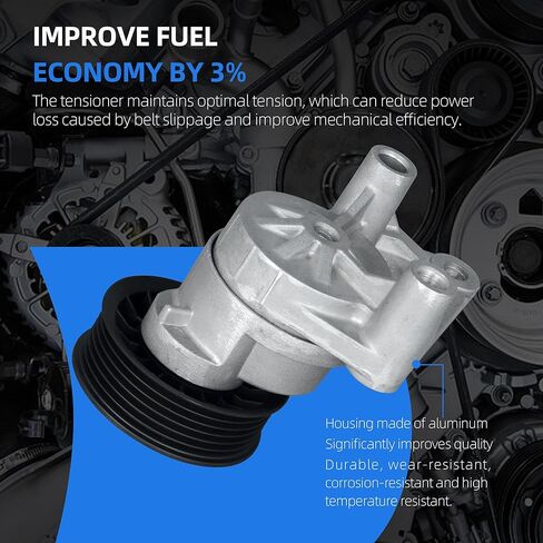 12554027 Drive Belt Tensioner Assembly w/Pulley Compatible with Chevrolet Silverado Avalanche Tiltmaster, GMC Envoy Sierra Yukon XL, Cadillac Escalade Replace OE 38158 12580162 12609719 in Saudi Arabia