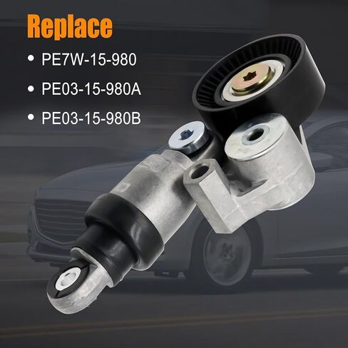 مجموعة شداد الحزام مع بكرة مناسبة لـ 2004-2024 Mazda 3 2013-2024 CX-5 CX-50 2003-2019 Mazda 6 2016-2022 Mx-5 Miata 2016-2023 CX-9 2016-2021 CX-3 2022-2024 CX-30 2.0L 2.5L استبدال PE7W-15-980 in Saudi Arabia