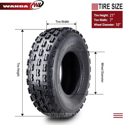 WANDA (2) Sport ATV Tire Set 21x7-10 21x7x10 fit for Kawasaki KSF/KFX 250 400 450 front GNCC Racing Tires in Saudi Arabia