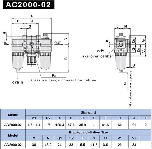 AC2000-02 AC3000-03 AC4000-04 منظم معالج الهواء الهواء صمام تنفيس مرشح الضاغط قطع سانليان فاصل الزيت (AC5000-10، مرشح النحاس) in Kuwait