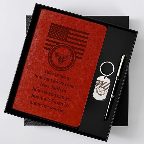 Army Journal Notebook for Men - Army Gift Leather Notebook Journal for Men Women – Military Gift for Basic Training, Promotions, Graduation, and Military Farewells in Saudi Arabia