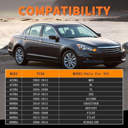شداد الحزام وحزام سيربنتين لسيارة Honda Accord 3.0/3.5L 2003-2012، Odyssey 2005-2017، Pilot 2005-2015، Ridgeline 2006-2014، Acura MDX 2003-2013، RL 2005-2012، TL 2004-2008، زد اكس 2010-2013 in Saudi Arabia