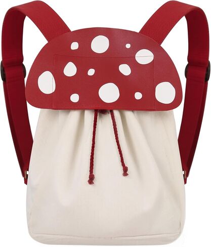 FURPHI Renaissance Mushroom Backpack Lightweight Drawstring Canvas Bag Ren Faire Larp Accessories (A) in Saudi Arabia