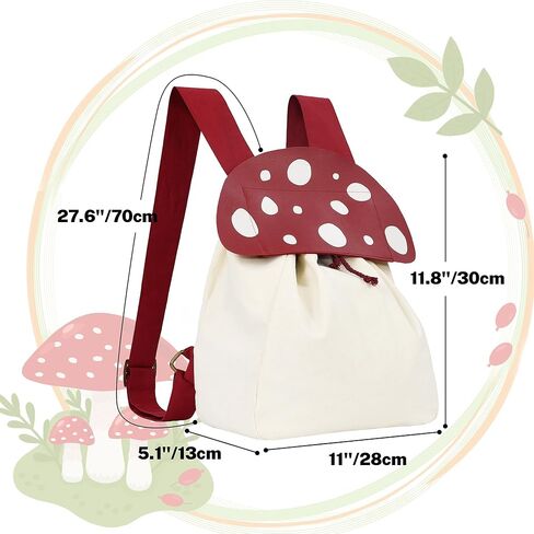 FURPHI Renaissance Mushroom Backpack Lightweight Drawstring Canvas Bag Ren Faire Larp Accessories (A) in Saudi Arabia