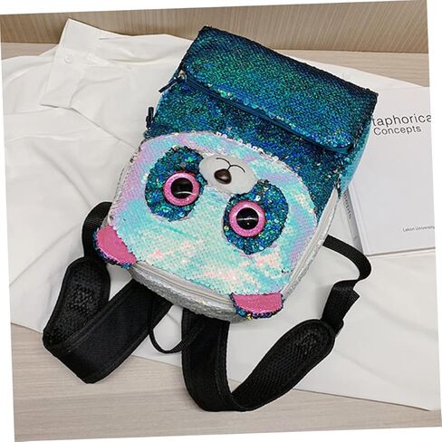 Sky Blue Mini Sequin Backpack for Kids Adorable Children's Shoulder Bag Stylish Travel Storage Bag Detachable Straps in Saudi Arabia