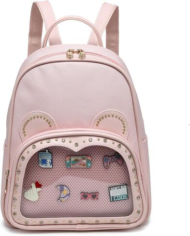 حقيبة ظهر RAINBOW SMILE Kawaii Ita لطيفة على شكل دب صغير على ظهره ومحفظة ودبوس لعرض دبابيس الرسوم المتحركة in Kuwait