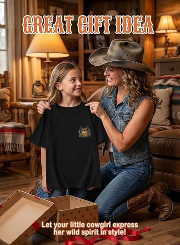 Girls Cowgirl Western Shirts - Kids Rodeo Horse Short Sleeve Graphic Country Soul Wild Spirit Floral Summer Tops in Saudi Arabia