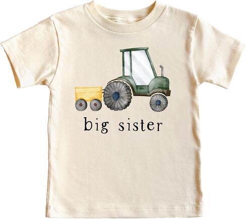 قميص يكشف عن الأخوة من Big Sister Farm Tractor للفتيات، إعلان ميلاد متطابق مع الزي العائلي in Saudi Arabia